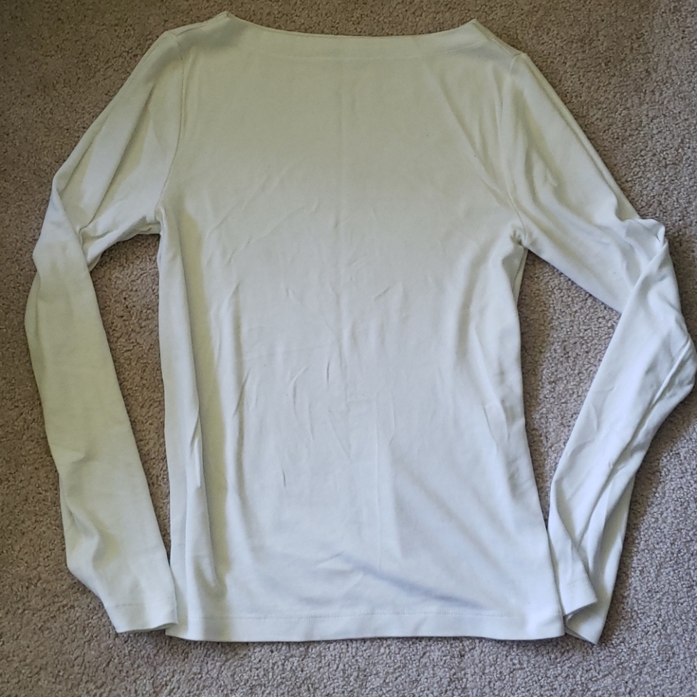 Gap long sleeve white boat neck tee large